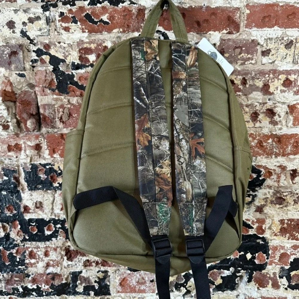 Realtree Laptop Backpack Camo Green Brown Padded Tech Bag NWT